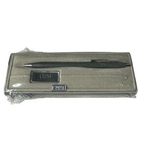 Vintage Cross Ballpoint Pen | Gray Matte Silver Trim | Original Box